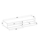 REDNAW  TV-Schrank Grau - Massivholz - 180 x 30 x 31 cm