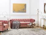 Chesterfield Sofa CHESTERFIELD 2-tlg Schwarz - Pink - 201 x 70 x 75 cm