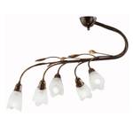 Lampada da soffitto Campana Metallo/Vetro - Bronzo/Bianco - 5 luci