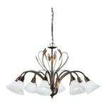 Lampadario Campana Metallo/Vetro - Bronzo/Opale - 8 luci