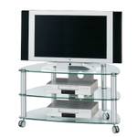 Tv-meubel CU-SR 910/ 1060 aluminium/helder glas - Breedte: 109 cm