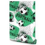 Papier Peint FOOTBALL Sport Écrits Noir - Vert - Blanc - Papier - Textile - 53 x 1000 x 1000 cm