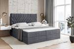 Boxspringbett DAISY Steingrau - Breite: 160 cm - H4