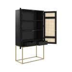 Rangement Shellona Noir - Bois massif - 85 x 160 x 40 cm