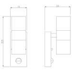 Aussenleuchte mit Sensor Zilly Up & Down Silber - Glas - Metall - 3 x 7 x 3 cm