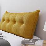 Grand coussin de lit décoratif, lin Jaune - Largeur : 120 cm