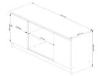 TV-Schrank K120 2T 1S CLP Graphit - Eiche Hell Dekor