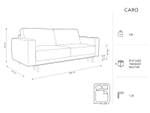 Schalfsofa mit Box CARO 3 Sitzplätze Beige