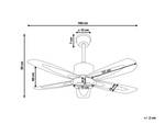 Deckenventilator mit Licht COYOTE Silber - Metall - 100 x 50 x 100 cm