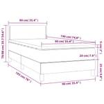 Boxspringbett 3017290-5 Hellgrau - 90 x 193 cm