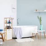 Étagère salle de bain panier à linge Marron - Blanc - Bambou - Bois manufacturé - Matière plastique - 37 x 130 x 33 cm