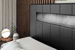 Boxspringbett  - ORGOL 2 Hochglanz Schwarz - Breite: 200 cm - H4