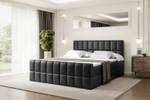 Boxspringbett MIAMI-Z Hochglanz Schwarz - Breite: 140 cm - H3