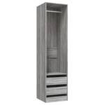 Kleiderschrank 298537-2 Eiche Grau Dekor - Breite: 50 cm