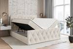 Boxspringbett - AMAY Ecru - Breite: 140 cm - H3