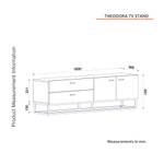 TV Lowboard mit Türen und Schubladen Schwarz