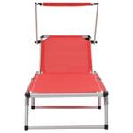Chaise longue Rouge - Métal - 58 x 105 x 186 cm