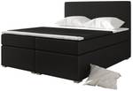 Boxspringbett FLORELLA Hochglanz Schwarz - Breite: 140 cm