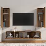 TV-Schrank 4er Set D262 Eiche Schwarzbraun Dekor