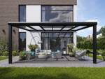 Terrassenüberdachung Opal Polycarbonat Schwarz - Metall - 900 x 215 x 300 cm