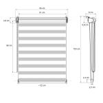 Doppelrollo Hellgrau 55x150 cm Klemmfix Hellgrau