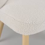Fauteuil en tissu bouclette blanc Blanc - Textile - 56 x 71 x 61 cm