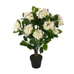 Kunstpflanze Hortensie im Topf 85 cm Beige