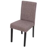 Chaise capitonnée Littau (lot de 4) Marron foncé - Gris