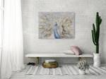 Bild handgemalt Incredible Magnificence Beige - Blau - Massivholz - Textil - 100 x 75 x 4 cm