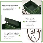 Blumenständer Holzwagen Pflanzwagen Grün