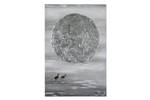 Acrylbild handgemalt Silver Moon Grau - Silber - Massivholz - Textil - 60 x 90 x 4 cm