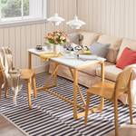 Table salle à manger FWT72-WN Blanc - Bambou - Bois manufacturé - 120 x 75 x 60 cm