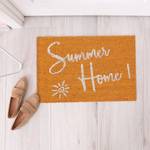 Kokos Fußmatte "Summer Home" Orange - Weiß - Naturfaser - Kunststoff - 60 x 2 x 40 cm