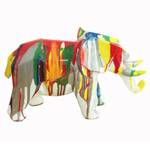 Statue éléphant argenté et multicolore Porcelaine - 33 x 21 x 15 cm