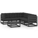 Gartenmöbel-Set (6-teilig) 3009918 Schwarz - Massivholz - Holzart/Dekor - 70 x 30 x 70 cm