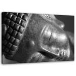 Bilder Kopf von Buddha Schwarz Weiß 120 x 80 cm