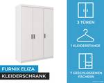 FURNIX Kleiderschrank Eliza 3D Weiß Weiß