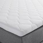 Boxspringbett FLORINDA Grau - Massivholz - Textil - 142 x 110 x 208 cm