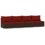 Salon de jardin (lot de 4) 3013629-14 Marron - Rouge - Brun rouge