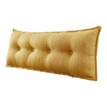 Grand coussin de lit décoratif, lin Jaune - Largeur : 120 cm