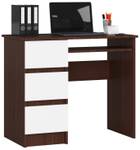 Bureau d'ordinateur A-6 gauche CLP Imitation wengé - Blanc