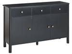 Buffet OLATE Noir - Doré - Bois manufacturé - 120 x 75 x 39 cm