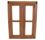 Holzfenster Nostalgie Braun - Metall - Holz teilmassiv - 57 x 78 x 4 cm