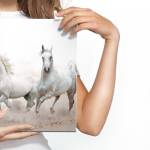 Leinwandbild Gallop Sand Pferde Tiere 3D