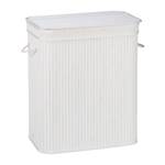 Lot de 2 paniers à linge bambou blanc Blanc