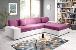 Ecksofa TONMI Pink - Weiß