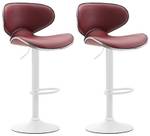 Tabouret de bar Las Vegas v2 Lot de 2 Bordeaux - Blanc