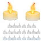 Lot de 24 bougies chauffe-plat LED Blanc - Matière plastique - 4 x 5 x 4 cm