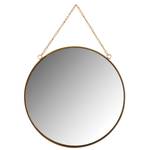 Miroir rond en métal laqué doré Rond Jaune - Métal - 25 x 25 x 25 cm