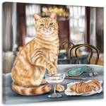 Leinwandbilder Braun Katze Tiere 30 x 30 cm